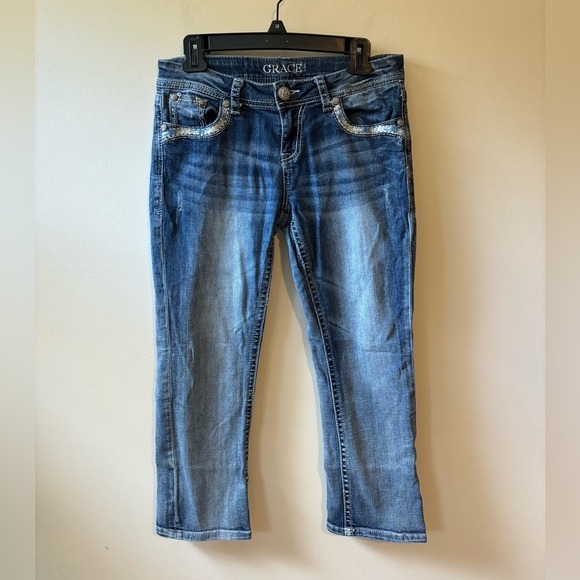 Grace in LA Denim - Grace Blue Ankle Cropped Jeans